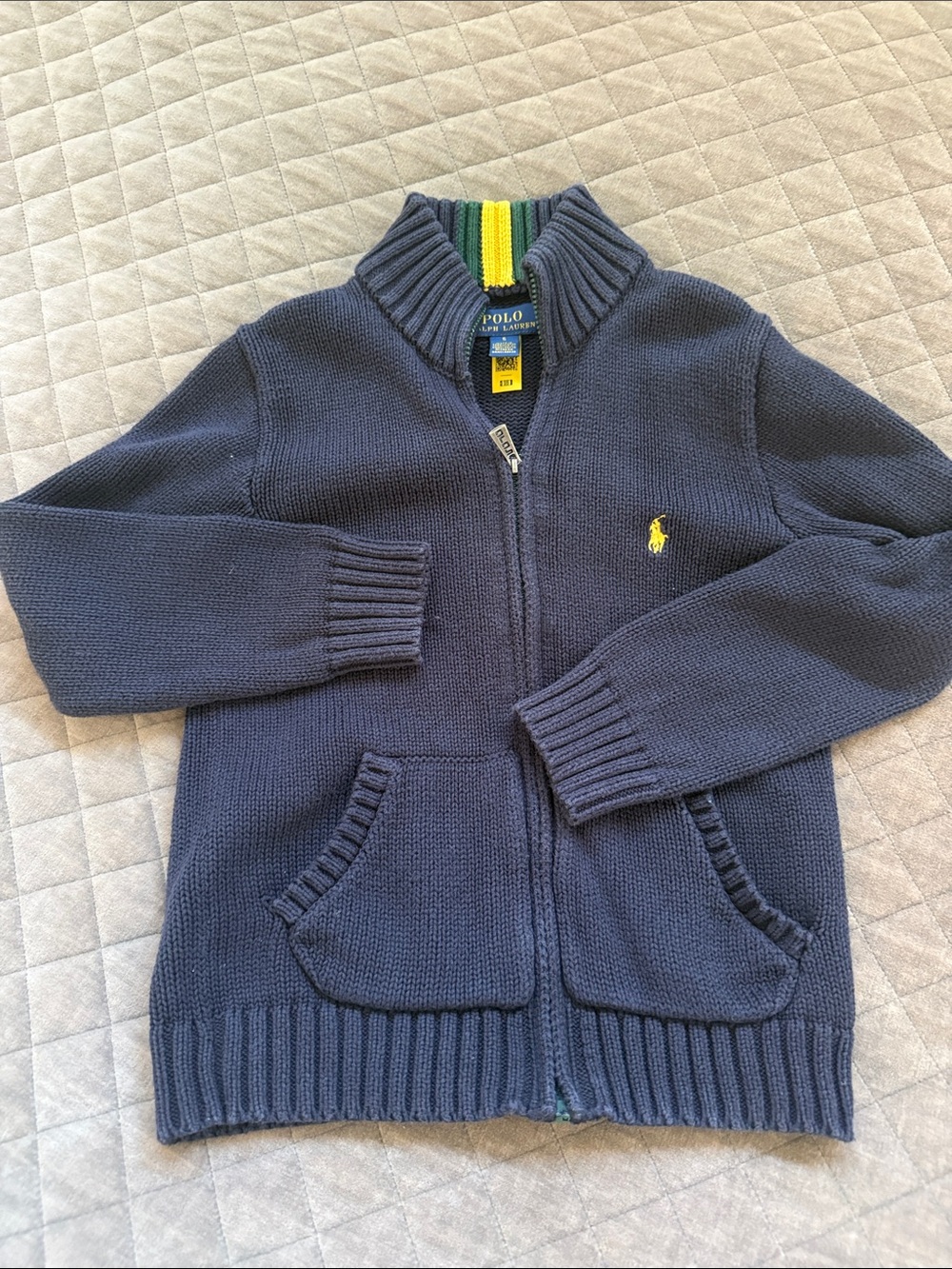 Polo by Ralph Lauren Navy Zip Knit Sweater with zipper 5t navy